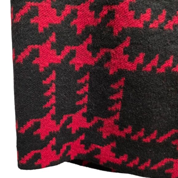 Talbots Red Houndstooth Wool Blend Pencil Skirt 6P - Picture 2 of 4